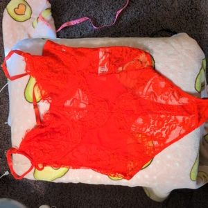 Red lace bodysuit